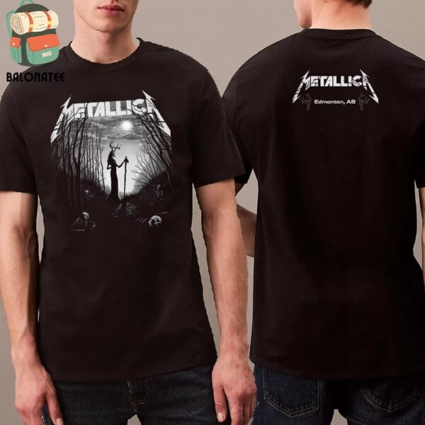 Metallica M72 North America Tour 2024 Pop Up Store Event Poster At Commonwealth Stadium Edmonton AB Canada On August 23rd And 25th 2024 Two Sides Classic T-Shirt