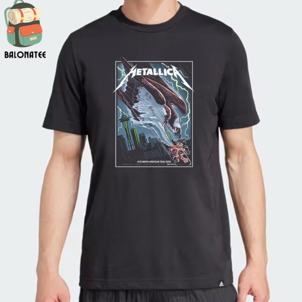 Metallica M72 North American Tour 2024 Pop Up Store Event Poster At Lumen Field Seattle WA On Aug 30th And Sep 1st 2024 Unisex T-Shirt