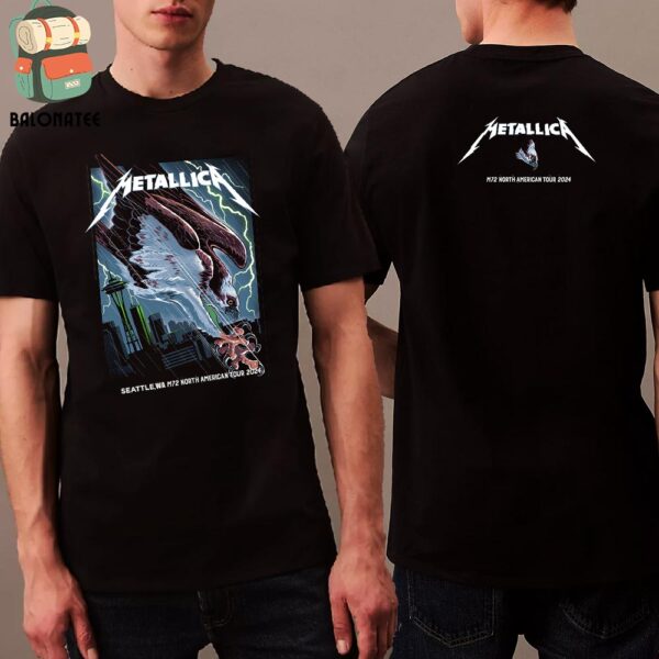 Metallica M72 North American Tour 2024 Pop Up Store Event Tee At Lumen Field Seattle WA On Aug 30th And Sep 1st 2024 Two Sides Unisex T-Shirt