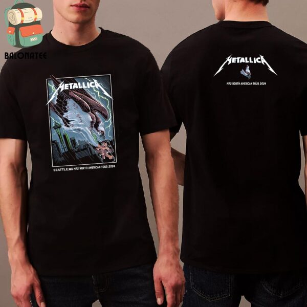 Metallica M72 North American Tour 2024 Pop Up Store Merch Limited Tee At Lumen Field Seattle WA On Aug 30th And Sep 1st 2024 Two Sides Unisex T-Shirt