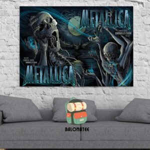 Metallica Pop Up Store Event Combined Poster At Commonwealth Stadium Edmonton AB Canada On August 23rd And 25th 2024 M72 North America Tour 2024 Home Decor Poster Canvas