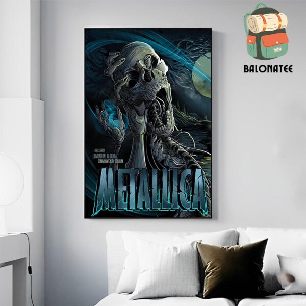 Metallica Pop Up Store Event Poster At Commonwealth Stadium Edmonton AB Canada On August 23rd 2024 M72 North America Tour 2024 Home Decor Poster Canvas