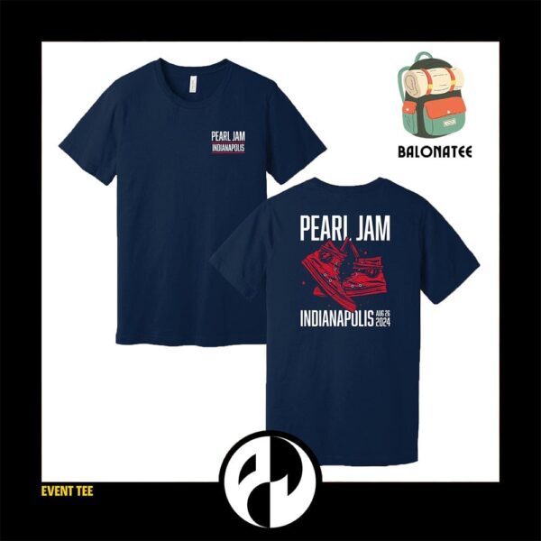 Pearl Jam Dark Matter World Tour 2024 Merch Event Tee At Ruoff Music Center Indianapolis Indiana On August 26th 2024 Two Sides Unisex T-Shirt