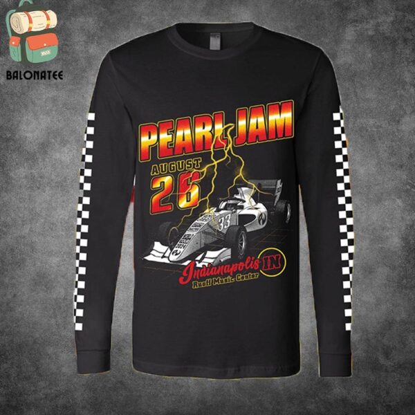 Pearl Jam Dark Matter World Tour 2024 Merch Indy Car Long Sleeve At Ruoff Music Center Indianapolis Indiana On August 26th 2024 Long Sleeve Shirt