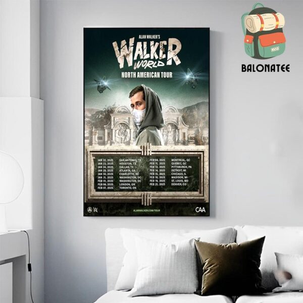 Alan Walker Walker World North American Tour Dates And Places List Wall Decor Poster Canvas