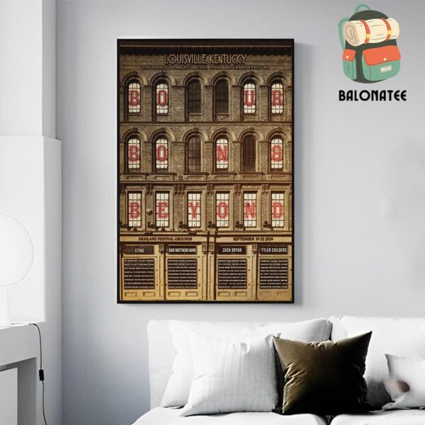 Bourbon And Beyond 2024 Highland Festival Grounds Patriotic Graffiti Screen Printed Poster Merchandise Limited Wall Decor Poster Canvas