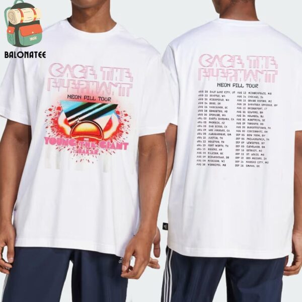 Cage The Elephant Neon Pill Tour 2024 Dates And Places List Merchandise Limited Two Sides Classic T-Shirt