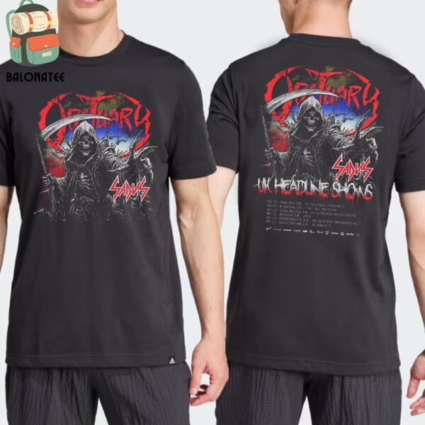 Death Metal Legends Obituary The Band Announce December 2024 UK Headline Tour Dates Two Sides Classic T-Shirt