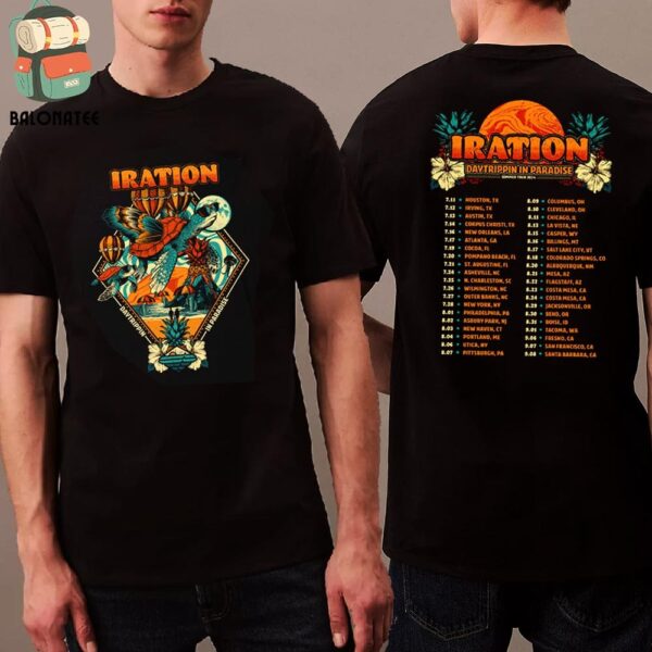 Iration Daytrippin In Paradise Tour Tee Dates And Places List Merchandise Limited Two Sides Classic T-Shirt