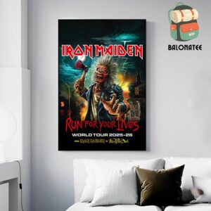 Iron Maiden Run For Your Life World Tour 2025-26 From Iron Maiden To Fear Of The Dark Wall Decor Poster Canvas