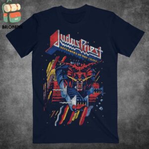 Judas Priest The Invincible Shield Tour 2024 Defenders Of The Faith Navy Tee Merchandise Limited Classic T-Shirt