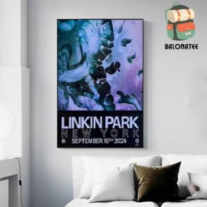 Linkin Park From Zero World Tour 2024 Event Poster At Barclay Center New York NY On Septmber 16th 2024 Wall Decor Poster Canvas