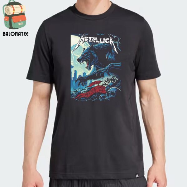 Metallica M72 North American Tour 2024 Pop Up Store Merch Night 2 Poster At Lumen Field Seattle WA On September 1st 2024 Classic T-Shirt