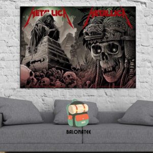 Metallica M72 World Tour 2024 Combines 2 Nights Event Poster At Estadio GNP Seguros Mexico City Mexico On September 20th And 22th 2024 Home Decor Poster Canvas