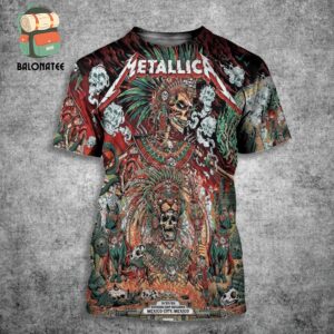 Metallica M72 World Tour 2024 Final Weekend Event Poster At Estadio GNP Seguros Mexico City On September 27th 2024 All Over Print Shirt