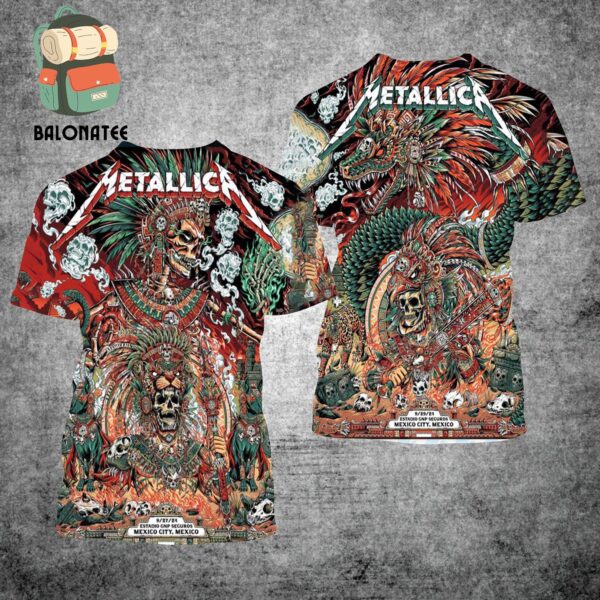 Metallica M72 World Tour 2024 Final Weekend Event Poster Week 2 Combined 2 Nights At Estadio GNP Seguros Mexico City On September 27th And 29th 2024 All Over Print Shirt