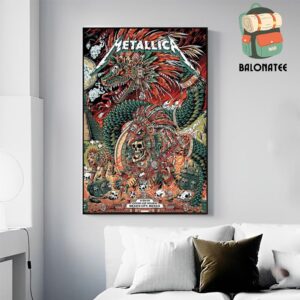 Metallica M72 World Tour 2024 Final Weekend Event Poster Week 2 Night 2 At Estadio GNP Seguros Mexico City On September 29th 2024 Home Decor Poster Canvas