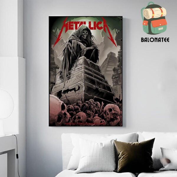 Metallica M72 World Tour 2024 Night 1 Event Poster At Estadio GNP Seguros Mexico City Mexico On September 20th 2024 Wall Decor Poster Canvas