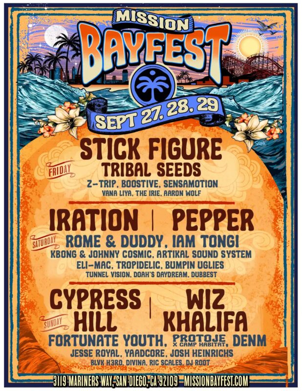 Misson Bayfest 2024 Official Line Up Poster At San Diego CA On September 27th To 29th 2024 Merchandise