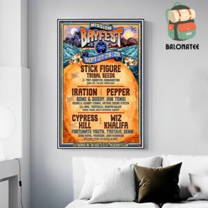 Misson Bayfest 2024 Official Line Up Poster At San Diego CA On September 27th To 29th 2024 Merchandise Wall Decor Poster Canvas