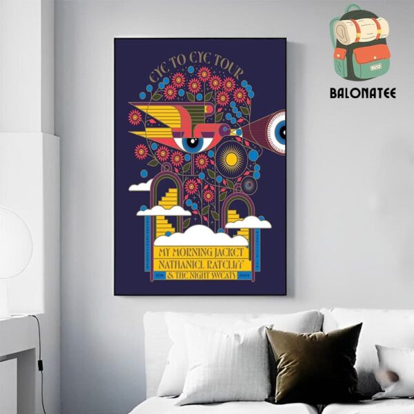 My Morning Jacket Eye To Eye Tour 2024 With Nathaniel Rateliff And The Night Sweats Night 1 At Ascend Amphitheatre Nashville TN On Sept 18th 2024 Wall Decor Poster Canvas