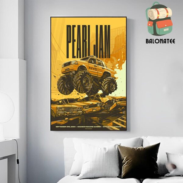 Pearl Jam Dark Matter World Tour 2024 Event Poster At Madison Square Garden New York NY On September 3rd 2024 Wall Decor Poster Canvas