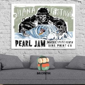 Pearl Jam Dark Matter World Tour 2024 Event Poster At Ohana Festivial In Doheny State Beach Dana Point CA On September 27th 2024 Wall Decor Poster Canvas