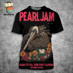 Pearl Jam Dark Matter World Tour 2024 Event Poster Night 2 At Ohana Festivial In Doheny State Beach Dana Point CA On September 29th 2024 All Over Print Shirt