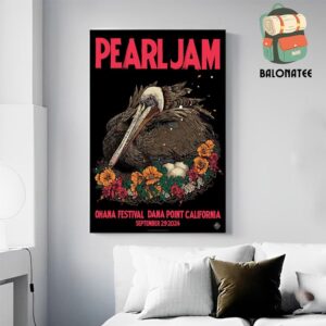 Pearl Jam Dark Matter World Tour 2024 Event Poster Night 2 At Ohana Festivial In Doheny State Beach Dana Point CA On September 29th 2024 Home Decor Poster Canvas