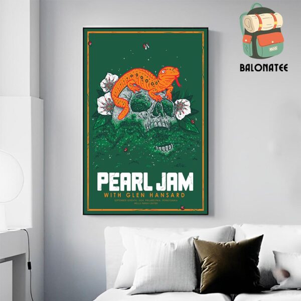 Pearl Jam Dark Matter World Tour At Event Poster Wells Fargo Center Philadelphia PA On September 7th 2024 Wall Decor Poster Canvas