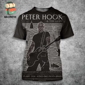 Peter Hook And The Light Illustrated Poster For The Show At Audio Sao Paulo Brazil On August 27th 2024 All Over Print Shirt