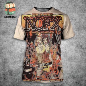 Punk In Drublic NoFX Event Poster At The Campaneli Stadium Brockton MA On August 31st And September 1st 2024 All Over Print Shirt