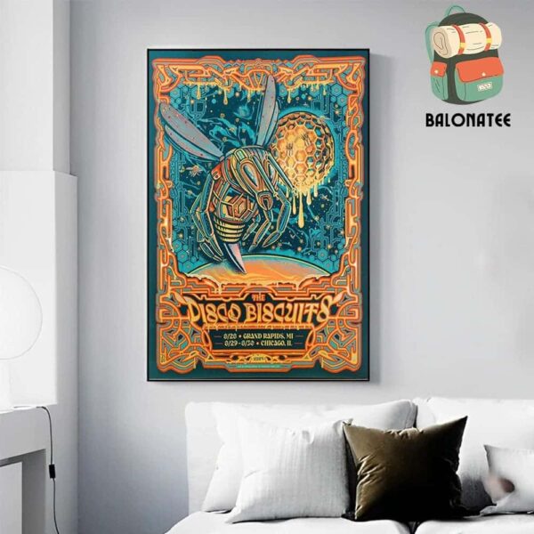 The Disco Biscuits Event AceetoBees Poster At The Grand Rapis MI On August 28th And Chicago Il On August 29th And 30th 2024 Home Decor Poster Canvas