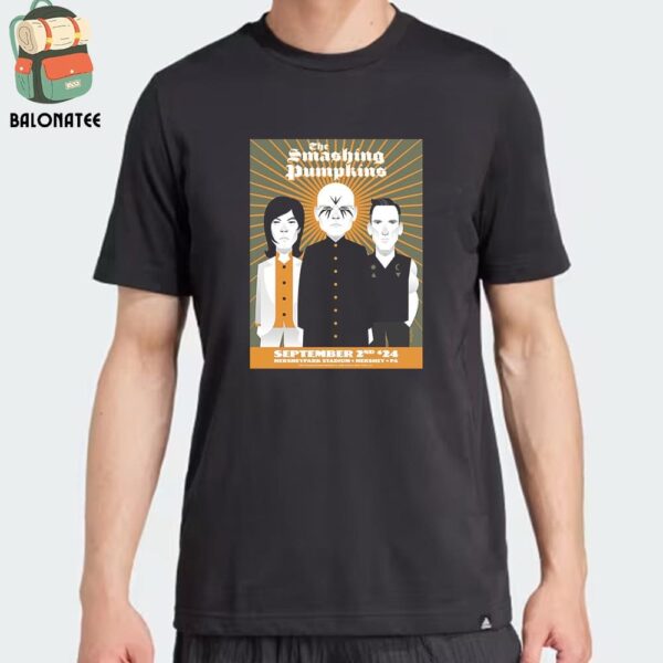 The Smashing Pumkins Event Merch Poster For Show At Hershey Park Stadium Heryshey PA On September 2nd 2024 Classic T-Shirt