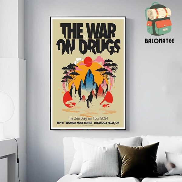 The War On Drugs The Zen Diagram Tour 2024 Event Poster At Blossom Music Center Cuyahoga Falls OH On September 21st 2024 Wall Decor Poster Canvas