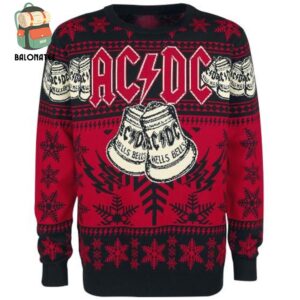 AC DC Hell Bells Jingle Family Gift For Xmas Holidays Ugly Christmas Sweater