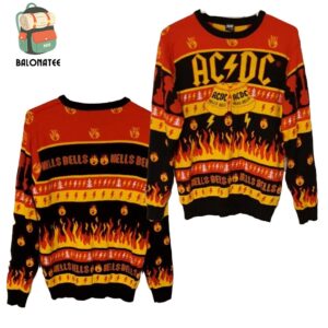 AC DC Hell Bells Rock Band Official Ugly Christmas Sweater Jumper