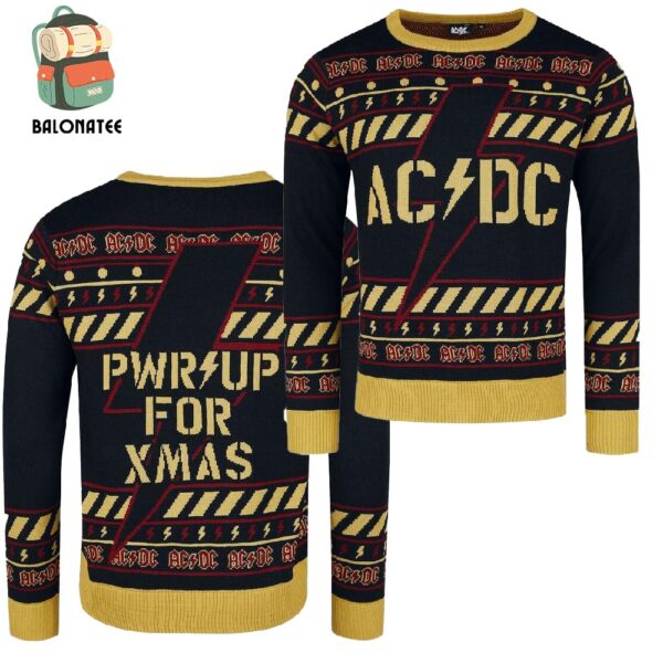 AC DC Power Up Your Xmas For Holidays Ugly Christmas Sweater