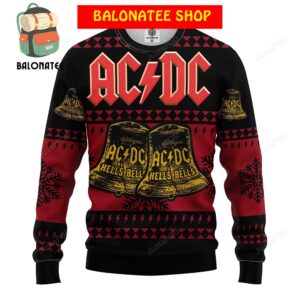 Acdc Red Hells Bells Christmas Ugly Sweater- Best Christmas Gifts 2024