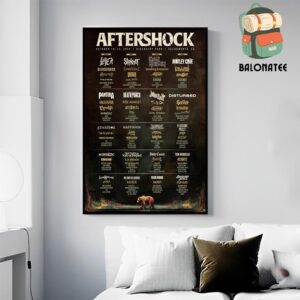 Aftershock Music Fest 2024 Line Up Poster At Discovery Park Sacramento CA On October 10th-13th 2024 Wall Decor Poster Canvas