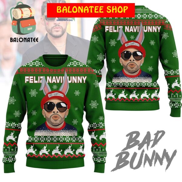 Bad Bunny Feliz Navibunny Christmas Ugly Sweater