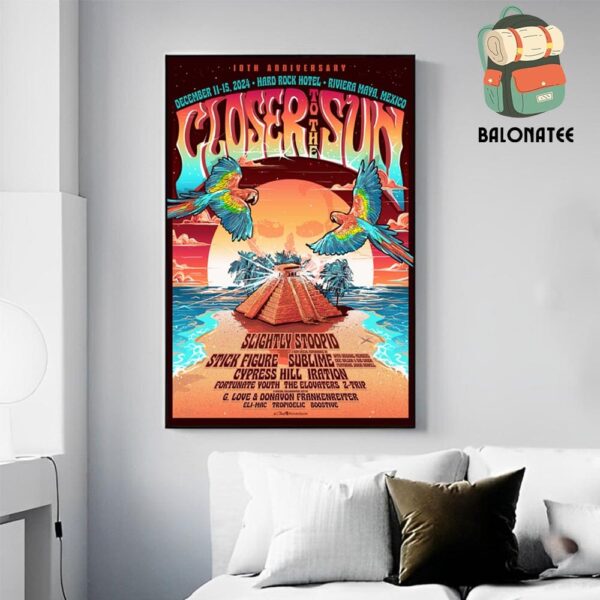 Closer To The Sun 2024 Event Poster At Hard Rock Hotel Riviera Maya Mexico On December 11th-15th Wall Decor Poster Canvas