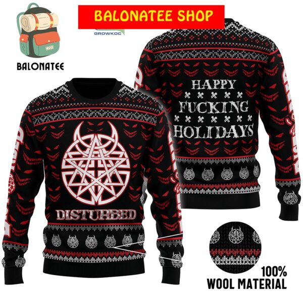 Disturbed Band Happy Holiday Christmas Ugly Sweater