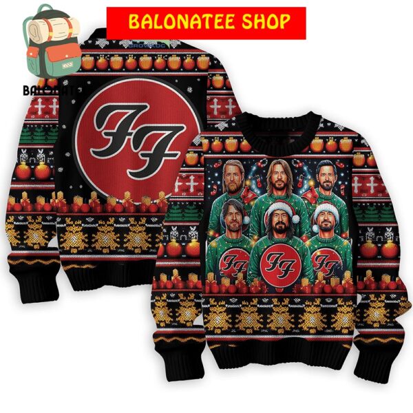 Foo Fighters Rock Band Wearing Christmas Ugly Sweater