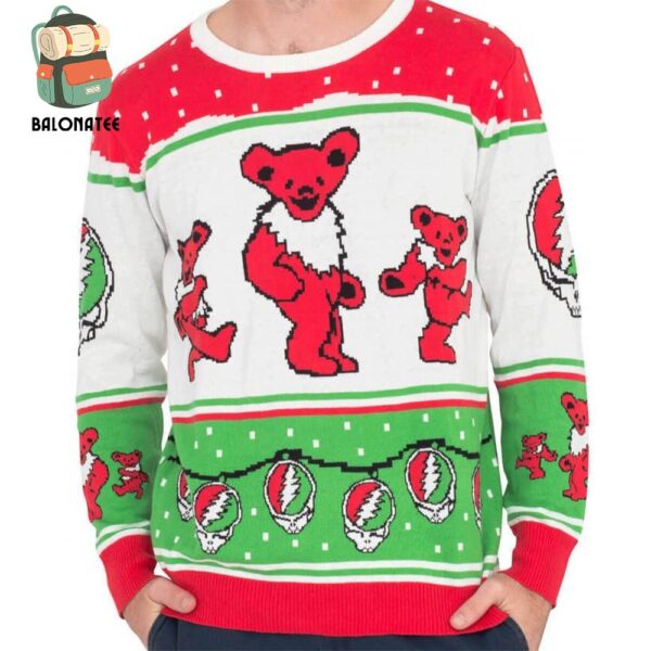 Grateful Dead Dancing Bears Family Gift For Xmas Holidays Ugly Christmas Sweater