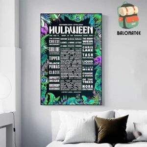 Hulaween Lineup Poster Spirit Of The Suwannee Music Park Live Oak FL On October 24th-27th 2024 Wall Decor Poster Canvas