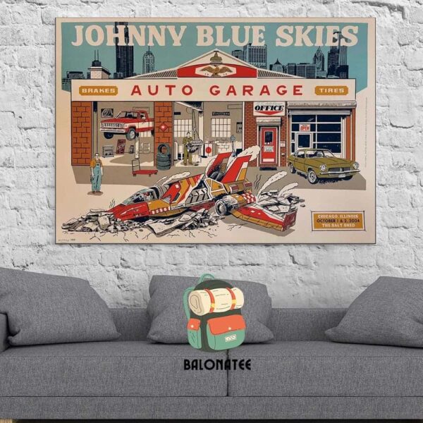 Johnny Blue Skies Event Poster At The Salt Shed Chicago IL On October 1st And 2nd 2024 Home Decor Poster Canvas