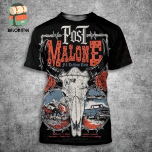 Post Malone F-1 Trillion Tour Event Poster At Nissan Stadium Nashville Tennessee On October 19th 2024 All Over Print Shirt