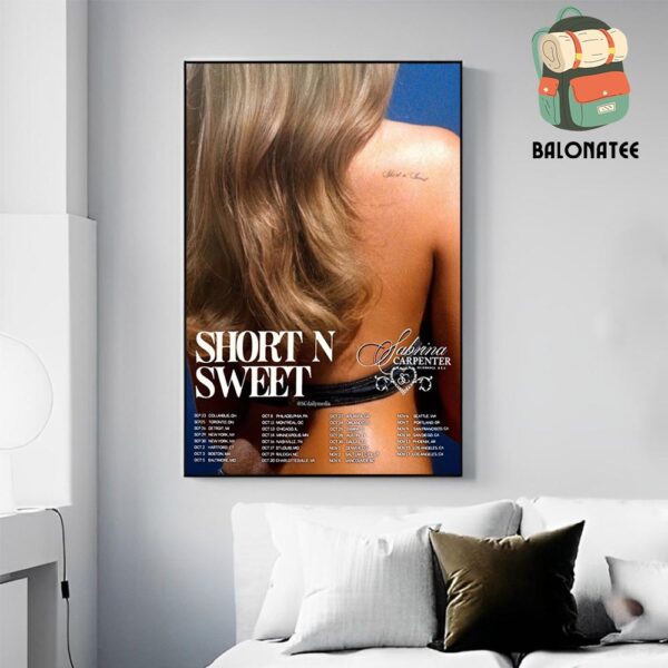 Sabrina Carpenter Dates And Places List Short ‘n Sweet 2024 Tour Poster Wall Decor Poster Canvas