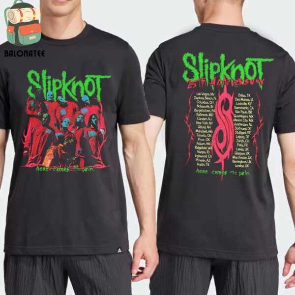 Slipknot 25th Anniversary Here Comes The Pain Photo In Halloween Collection Limited Edition Two Sides Classic T-Shirt